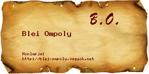 Blei Ompoly névjegykártya